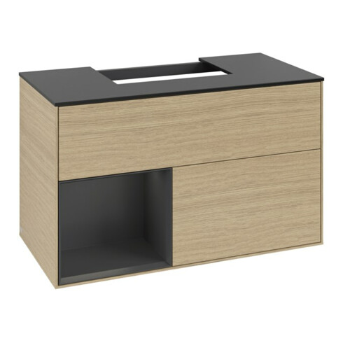 V&B Waschtischunterschrank Finion 100, Pl w m, Reg li si Gr m Lac, Oa ven