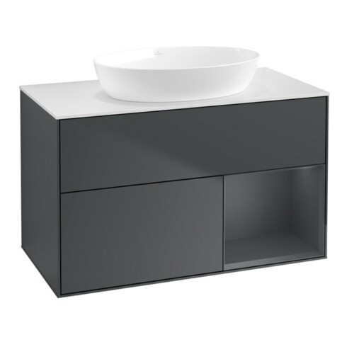 V&B Waschtischunterschrank Finion 100, Pl w m, Reg md m Lac, md bl. m Lac
