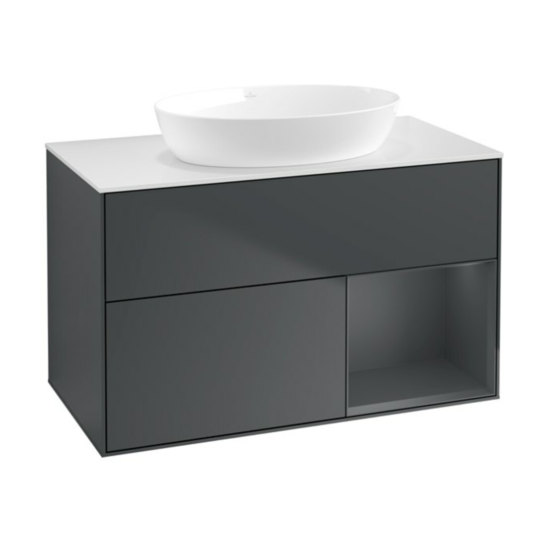 V&B Waschtischunterschrank Finion 100, Pl w m, Reg md m Lac, md bl. m Lac
