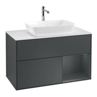 V&B Waschtischunterschrank Finion 100, Pl w m, Reg md m Lac, md bl. m Lac