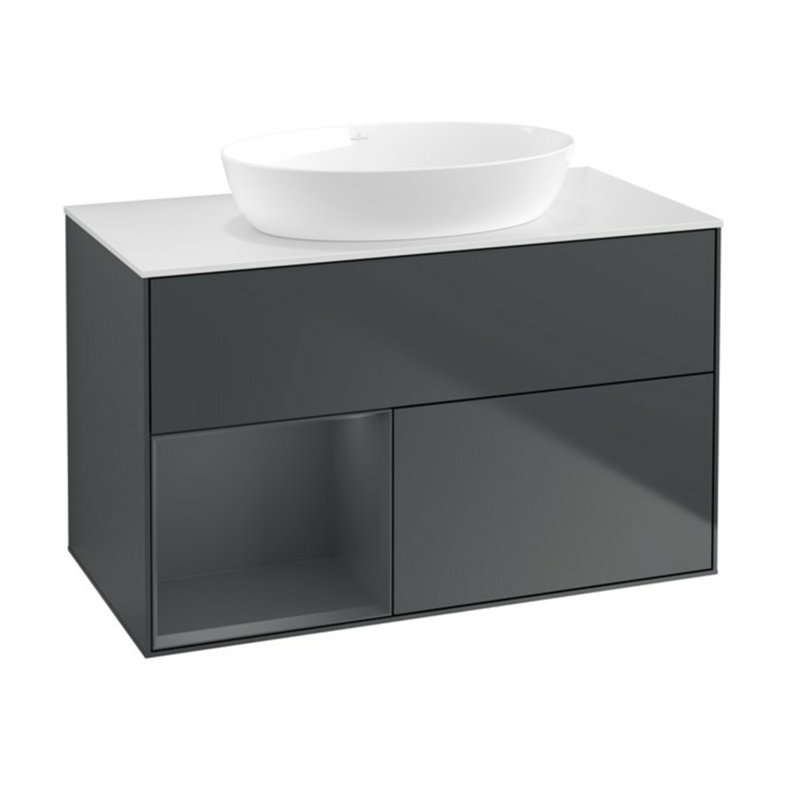 V&B Waschtischunterschrank Finion 100, Pl w m, Reg md m Lac, md bl. m Lac
