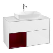 V&B Waschtischunterschrank Finion 100, Pl w m, Reg Peo m Lac, glo wh. Lac