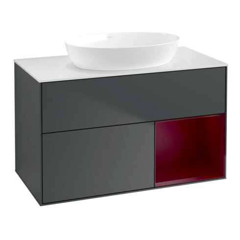 V&B Waschtischunterschrank Finion 100, Pl w m, Reg Peo m Lac, md bl. m Lac