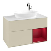 V&B Waschtischunterschrank Finion 100, Pl w m, Reg Peo m Lac, si Gr m Lac