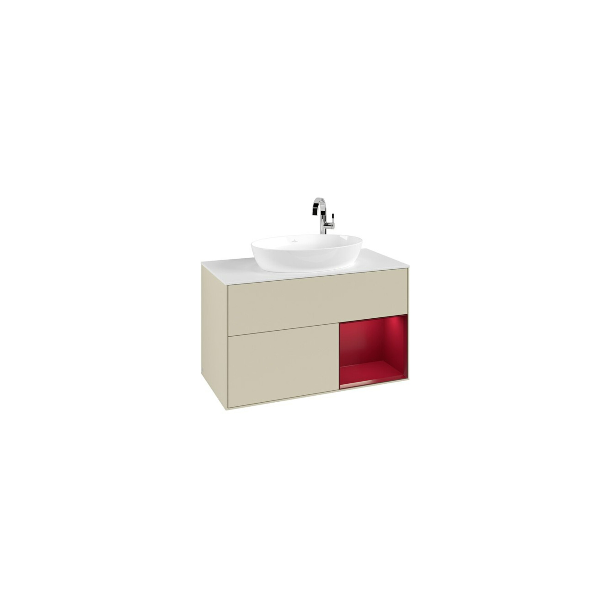 V&B Waschtischunterschrank Finion 100, Pl w m, Reg Peo m Lac, si Gr m Lac ; Villeroy & Boch