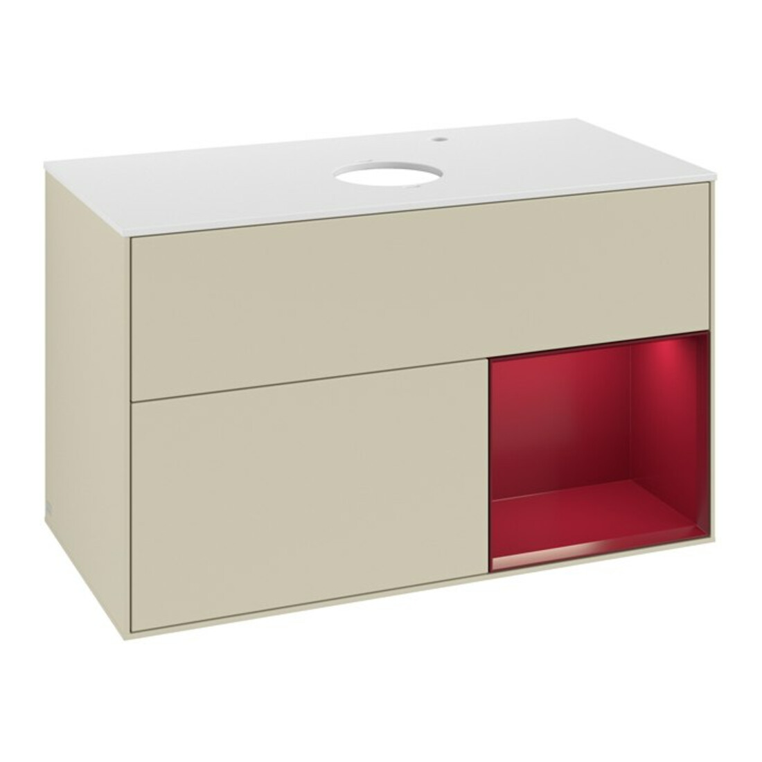 V&B Waschtischunterschrank Finion 100, Pl w m, Reg Peo m Lac, si Gr m Lac