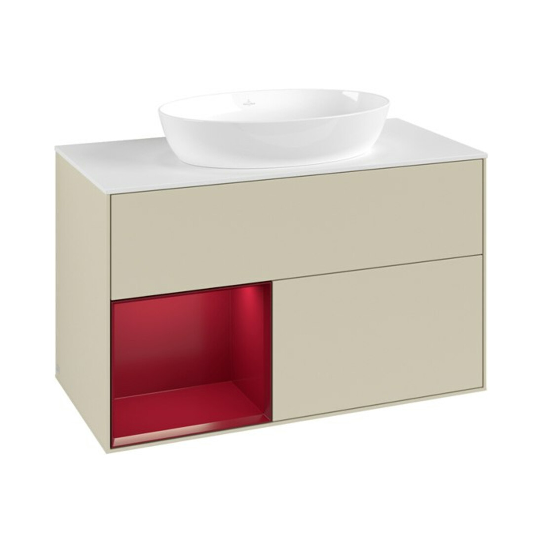 V&B Waschtischunterschrank Finion 100, Pl w m, Reg Peo m Lac, si Gr m Lac