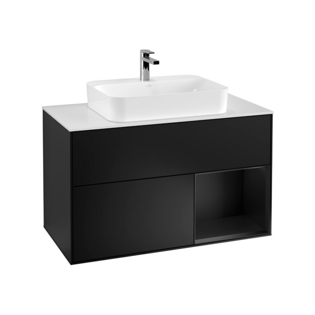 V&B Waschtischunterschrank Finion 100, Pl w m, Reg re bla m Lac, bla m Lac