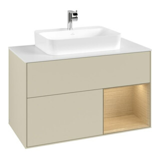 V&B Waschtischunterschrank Finion 100, Pl w m, Reg re Oa ven, si Gr m Lac