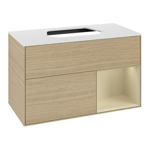 V&B Waschtischunterschrank Finion 100, Pl w m, Reg re si Gr m Lac, Oa ven