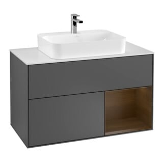 V&B Waschtischunterschrank Finion 100, Pl w m, Reg re wal ven, Anthrac. m