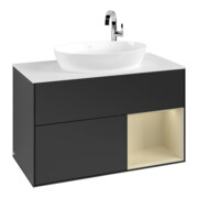 V&B Waschtischunterschrank Finion 100, Pl w m, Reg si Gr m Lac, bla m Lac
