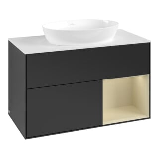 V&B Waschtischunterschrank Finion 100, Pl w m, Reg si Gr m Lac, bla m Lac