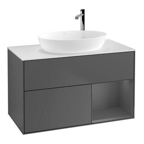 V&B Waschtischunterschrank Finion 100, Pl w m, Rg A m Lac, Anthrac. m