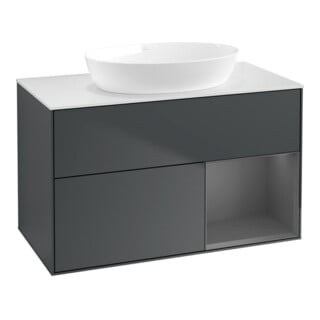 V&B Waschtischunterschrank Finion 100, Pl w m, Rg A m Lac, md bl. m Lac