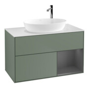 V&B Waschtischunterschrank Finion 100, Pl w m, Rg A m Lac, Oli. m Lac