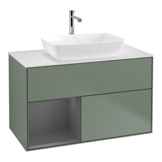 V&B Waschtischunterschrank Finion 100, Pl w m, Rg A m Lac, Oli. m Lac