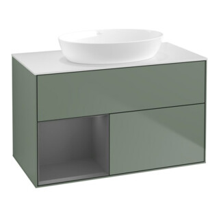 V&B Waschtischunterschrank Finion 100, Pl w m, Rg A m Lac, Oli. m Lac