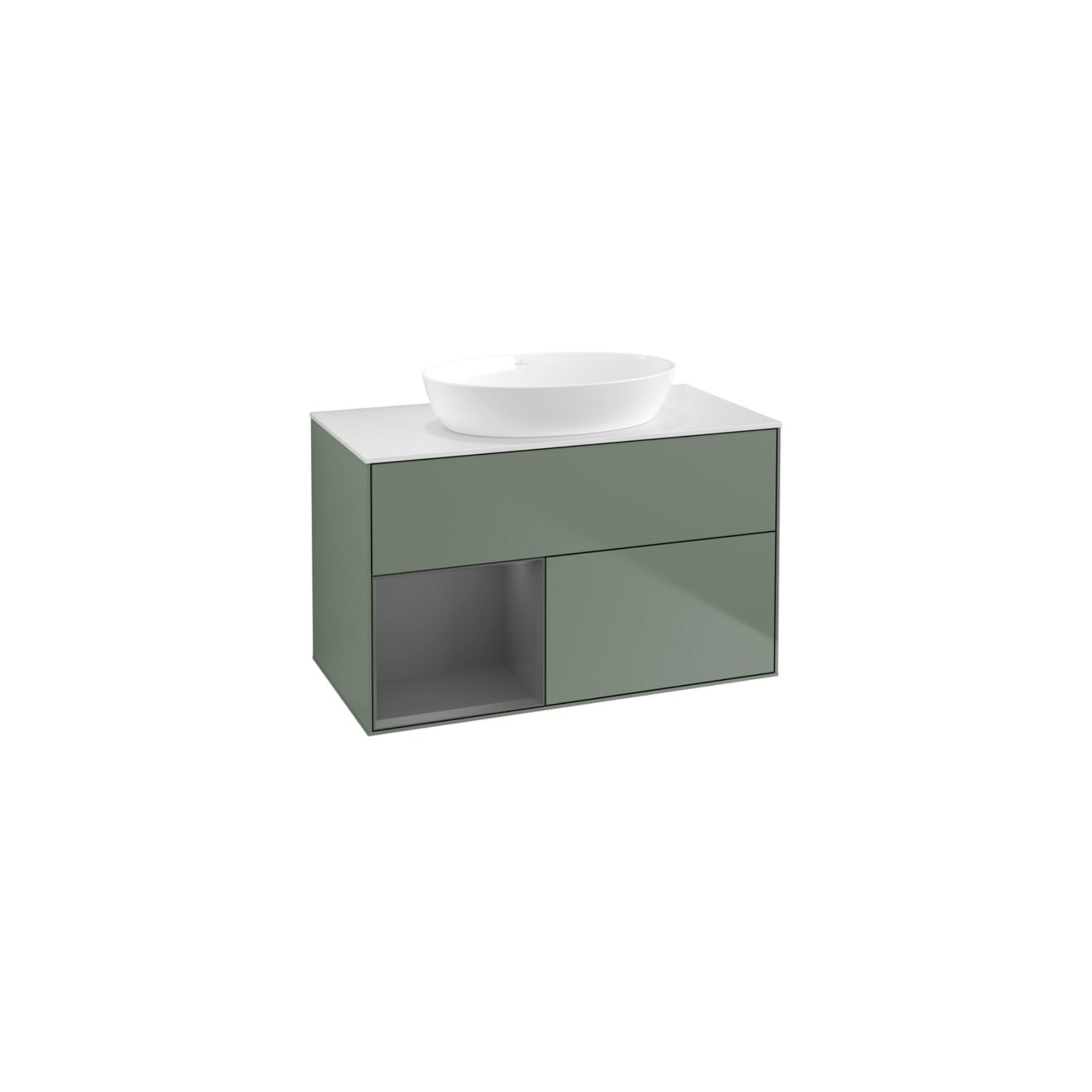 V&B Waschtischunterschrank Finion 100, Pl w m, Rg A m Lac, Oli. m Lac ; Villeroy & Boch