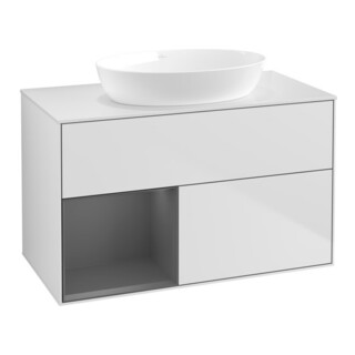 V&B Waschtischunterschrank Finion 100, Pl w m, Rg A m Lac, wh. m Lac