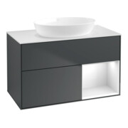 V&B Waschtischunterschrank Finion 100, Pl w m, Rg g wh. Lac, md bl. m Lac