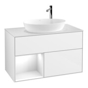 V&B Waschtischunterschrank Finion 100, Pl w m, Rg glo wh. Lac, glo wh. Lac