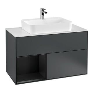 V&B Waschtischunterschrank Finion 100, Pl w m, Rg l b m Lac, md bl. m Lac