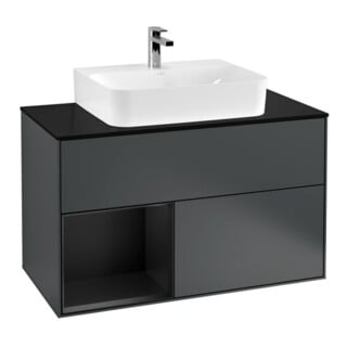 V&B Waschtischunterschrank Finion 100, Pl w m, Rg l b m Lac, md bl. m Lac