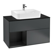 V&B Waschtischunterschrank Finion 100, Pl w m, Rg l b m Lac, md bl. m Lac