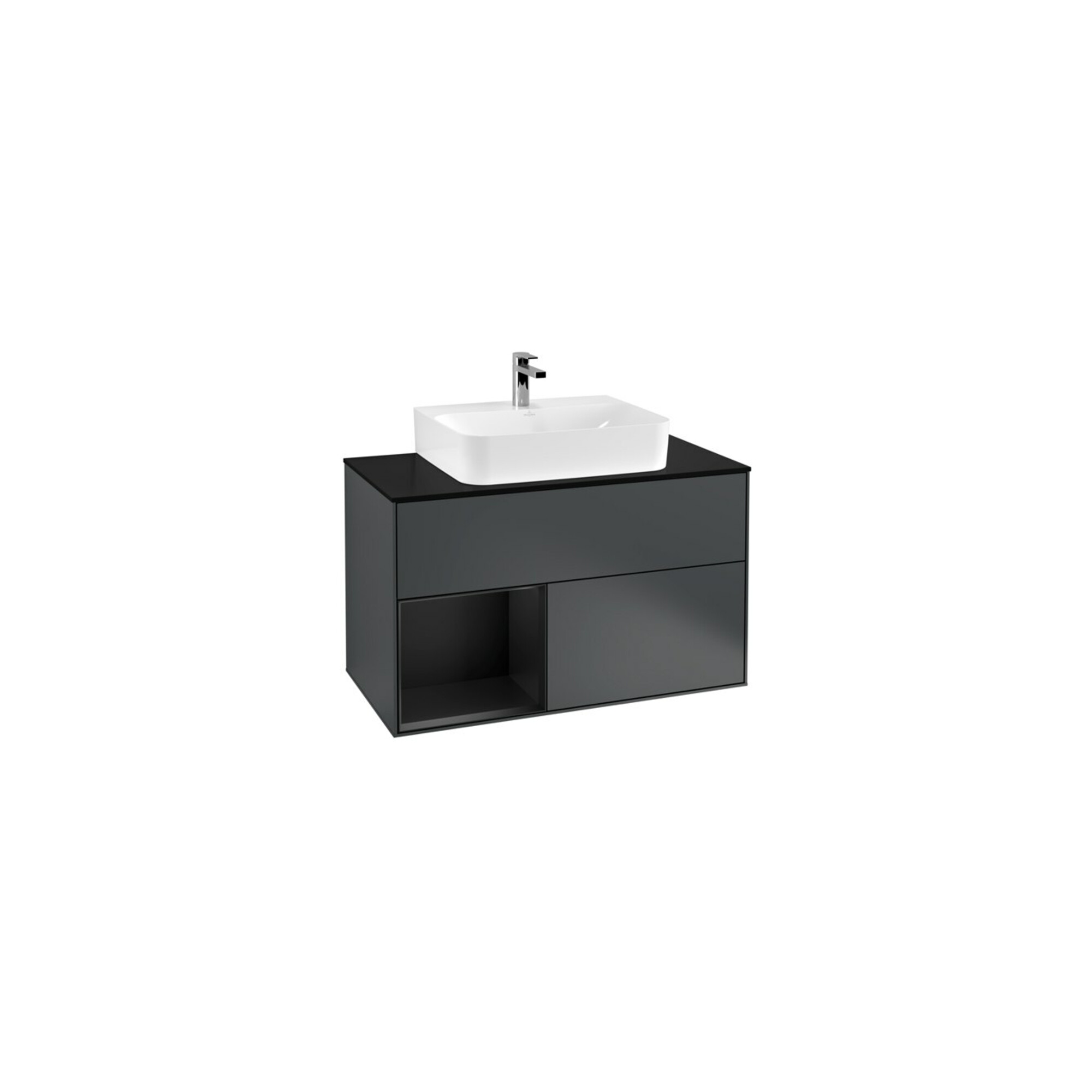 V&B Waschtischunterschrank Finion 100, Pl w m, Rg l b m Lac, md bl. m Lac ; Villeroy & Boch