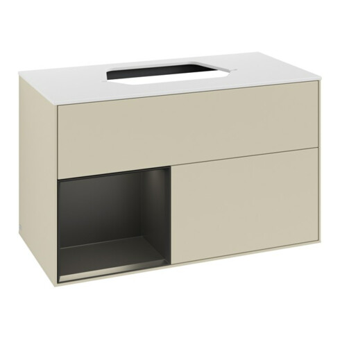 V&B Waschtischunterschrank Finion 100, Pl w m, Rg l bla m Lac, si Gr m Lac