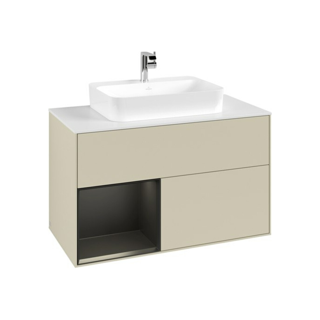 V&B Waschtischunterschrank Finion 100, Pl w m, Rg l bla m Lac, si Gr m Lac