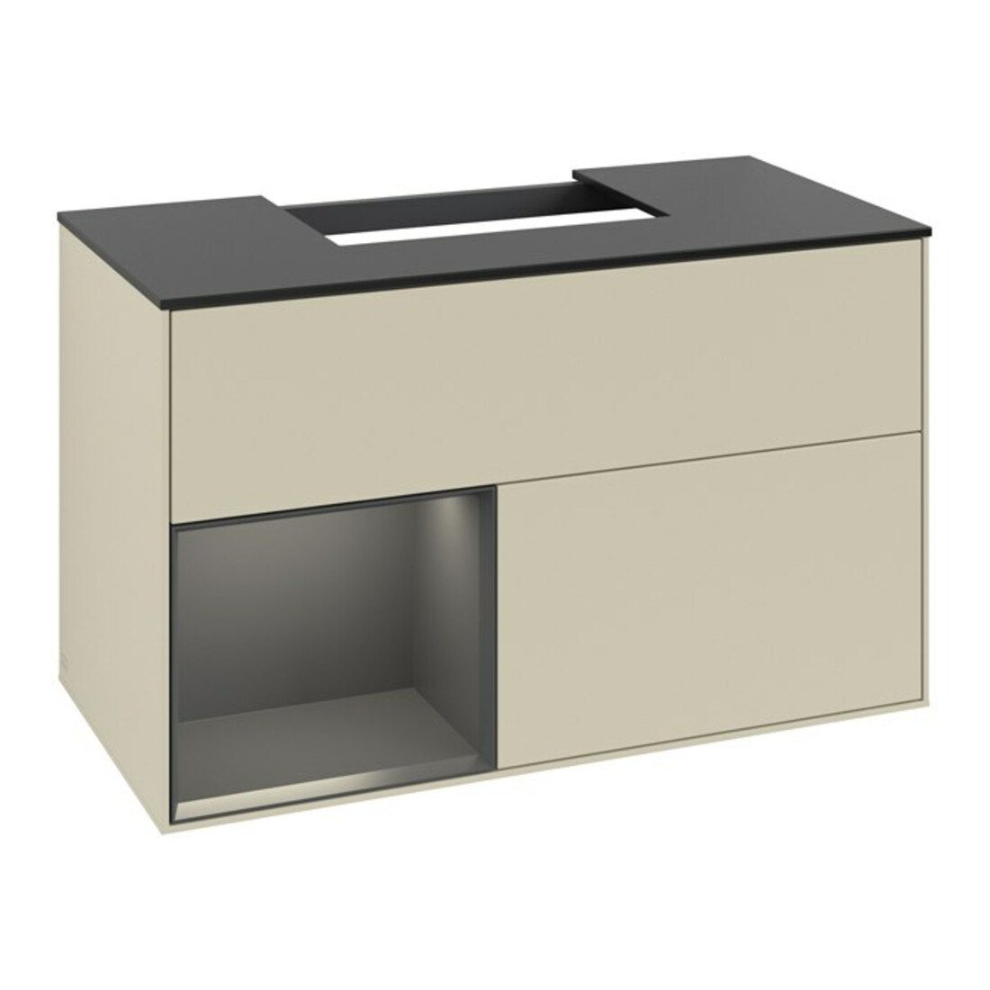 V&B Waschtischunterschrank Finion 100, Pl w m, Rg l bla m Lac, si Gr m Lac