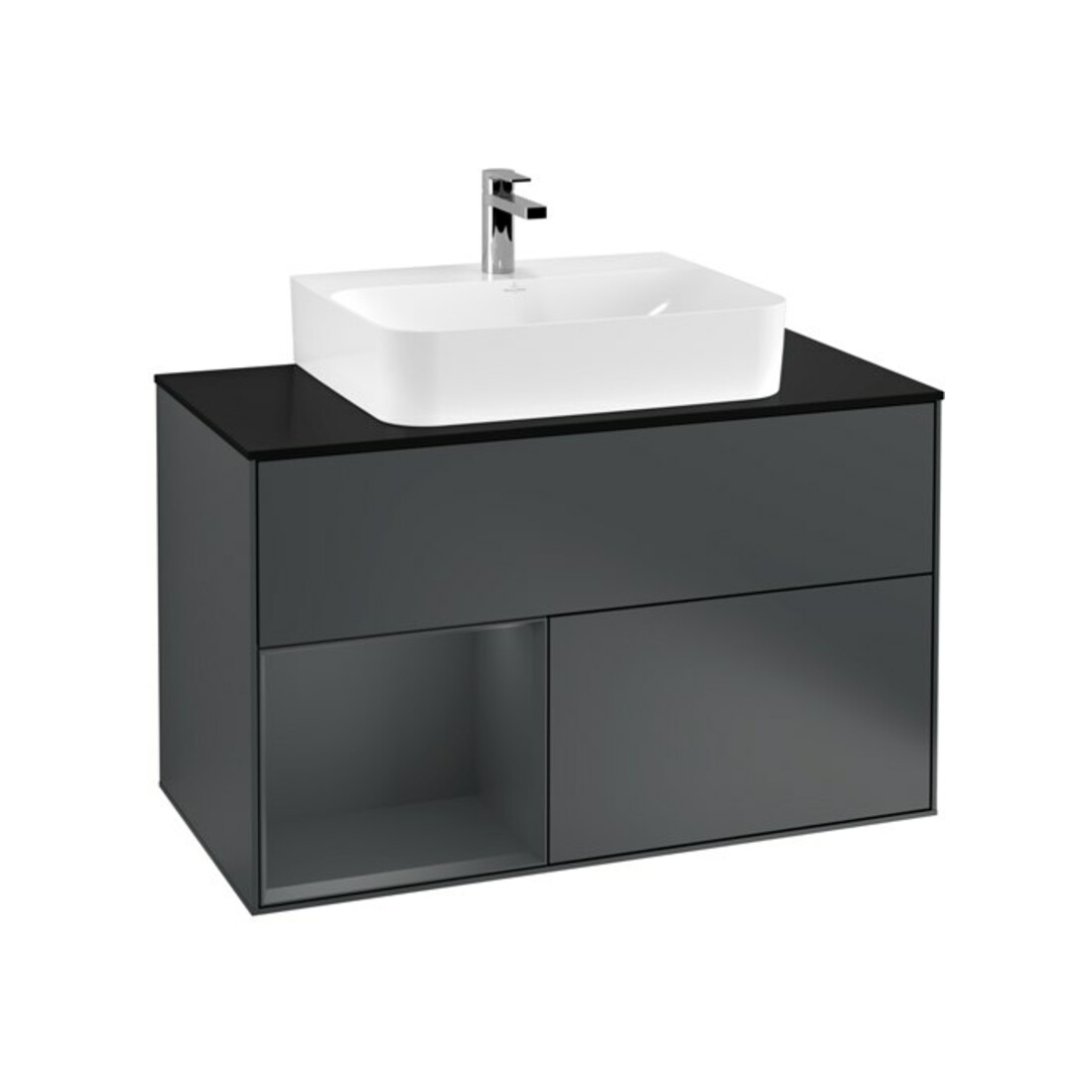 V&B Waschtischunterschrank Finion 100, Pl w m, Rg l md b m La, md b m Lac
