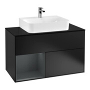 V&B Waschtischunterschrank Finion 100, Pl w m, Rg l md b m Lac, bla m Lac