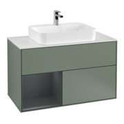 V&B Waschtischunterschrank Finion 100, Pl w m, Rg l md b m Lac, Oli. m Lac