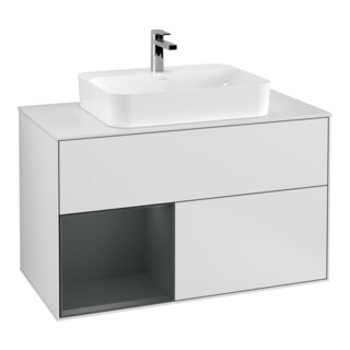 V&B Waschtischunterschrank Finion 100, Pl w m, Rg l md b m Lac, wh. m Lac