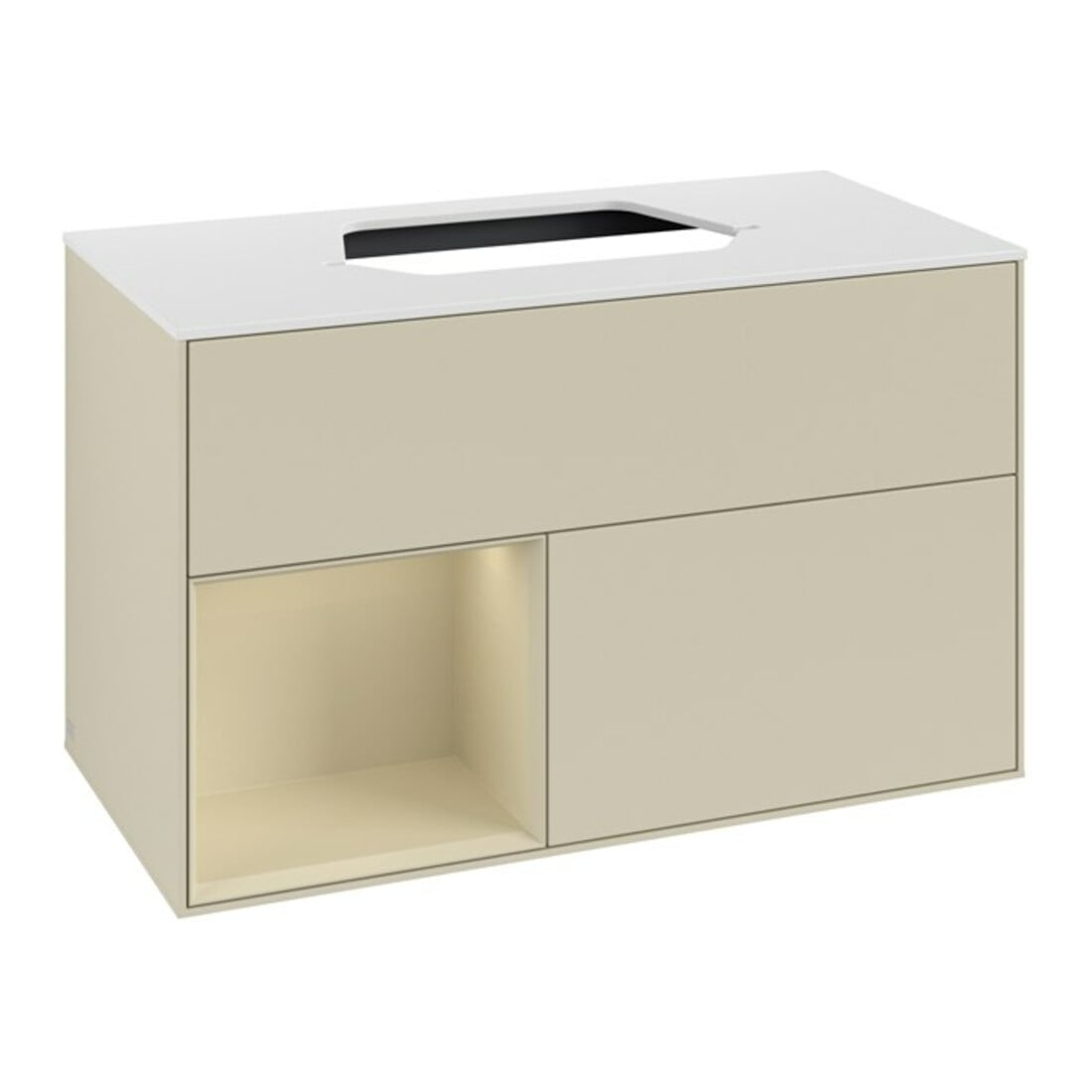 V&B Waschtischunterschrank Finion 100, Pl w m, Rg l si G m La, si Gr m Lac
