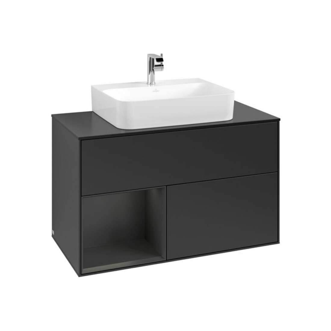 V&B Waschtischunterschrank Finion 100, Pl w m, Rg l si Gr m Lac, bla m Lac