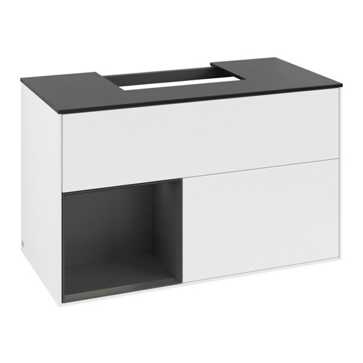 V&B Waschtischunterschrank Finion 100, Pl w m, Rg l si Gr m Lac, wh. m Lac