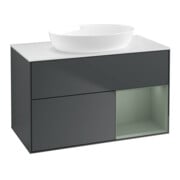 V&B Waschtischunterschrank Finion 100, Pl w m, Rg Oli. m Lac, md bl. m Lac
