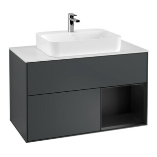 V&B Waschtischunterschrank Finion 100, Pl w m, Rg r b m Lac, md bl. m Lac