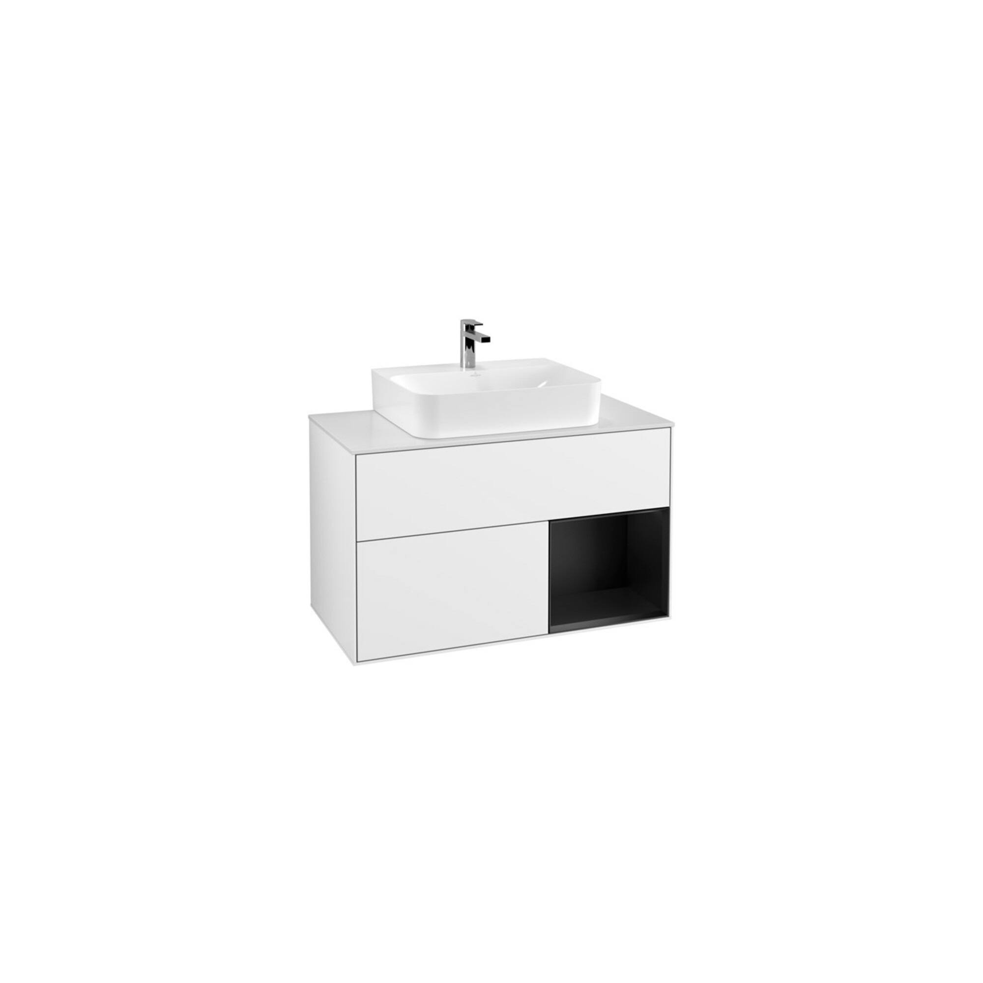 V&B Waschtischunterschrank Finion 100, Pl w m, Rg r bla m Lac, glo wh. Lac ; Villeroy & Boch