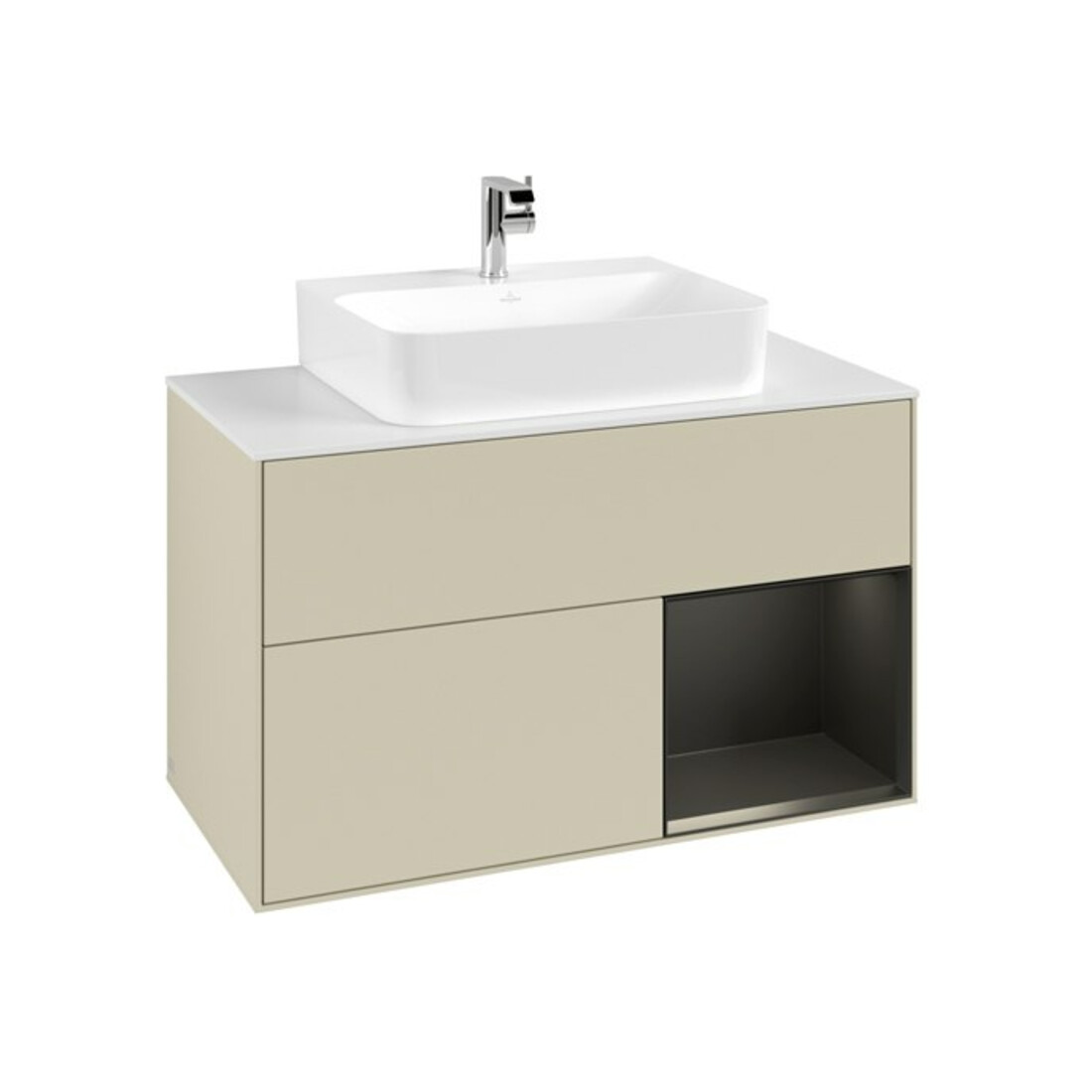 V&B Waschtischunterschrank Finion 100, Pl w m, Rg r bla m Lac, si Gr m Lac