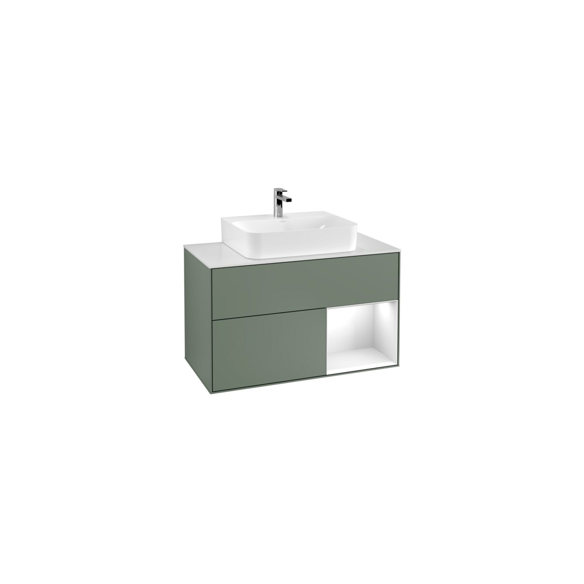 V&B Waschtischunterschrank Finion 100, Pl w m, Rg r g wh. Lac, Oli. m Lac ; Villeroy & Boch