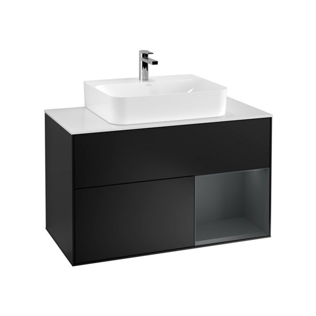 V&B Waschtischunterschrank Finion 100, Pl w m, Rg r md b m Lac, bla m Lac