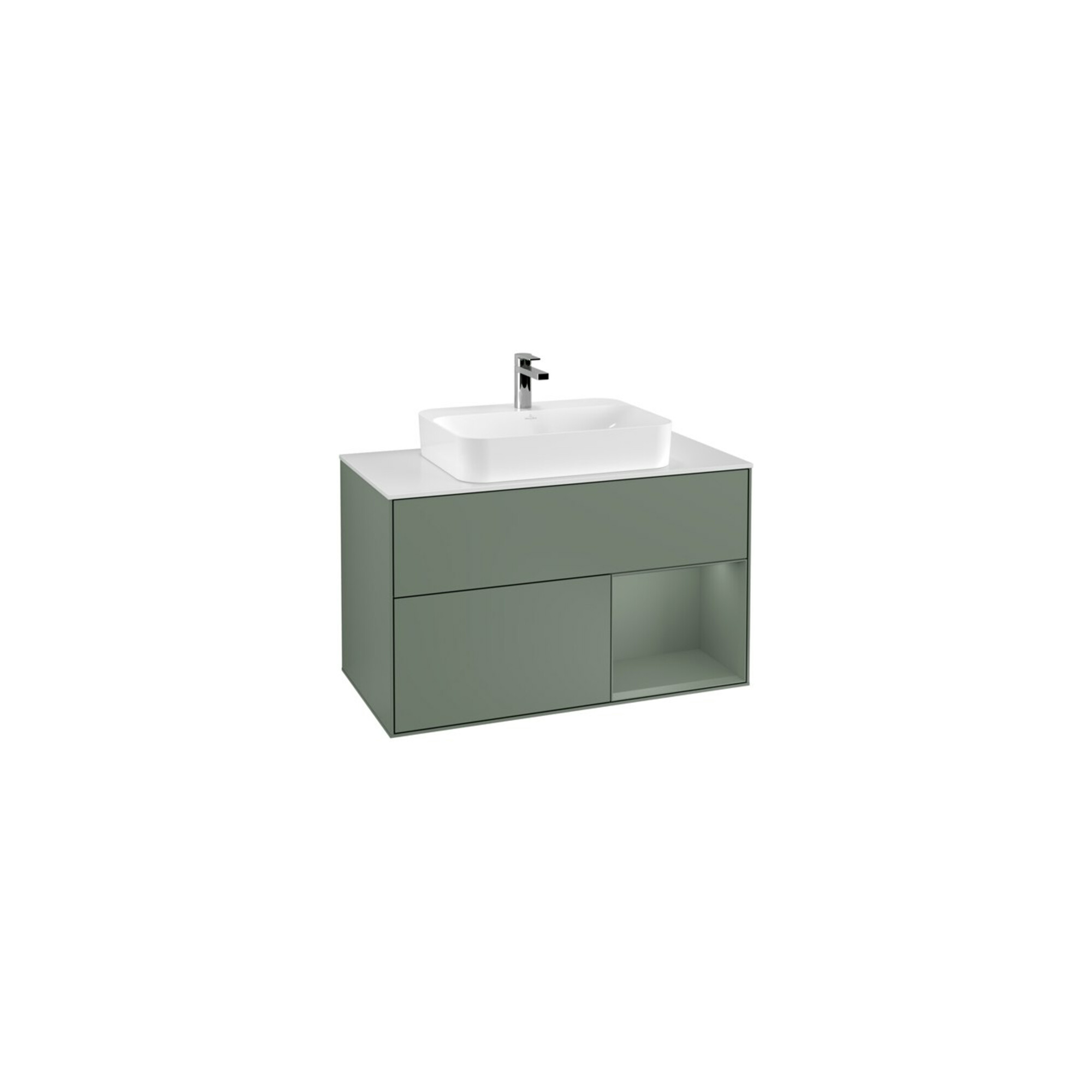 V&B Waschtischunterschrank Finion 100, Pl w m, Rg r Oli. m Lac, Oli. m Lac ; Villeroy & Boch