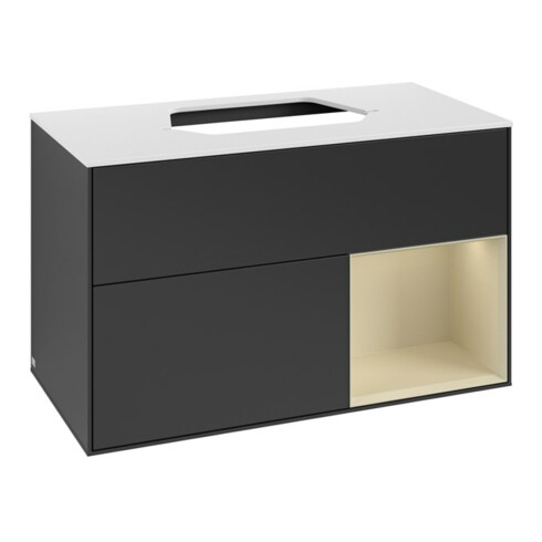 V&B Waschtischunterschrank Finion 100, Pl w m, Rg r si Gr m Lac, bla m Lac