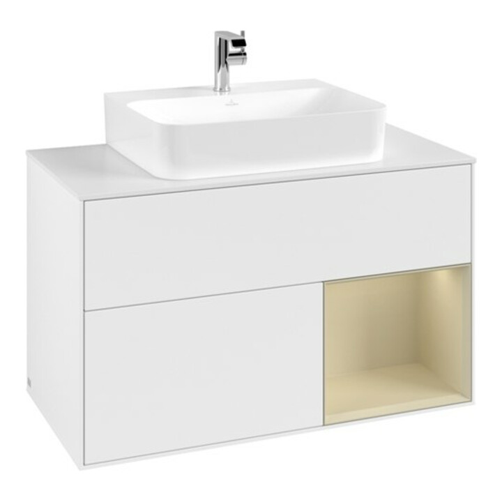 V&B Waschtischunterschrank Finion 100, Pl w m, Rg r si Gr m Lac, wh. m Lac