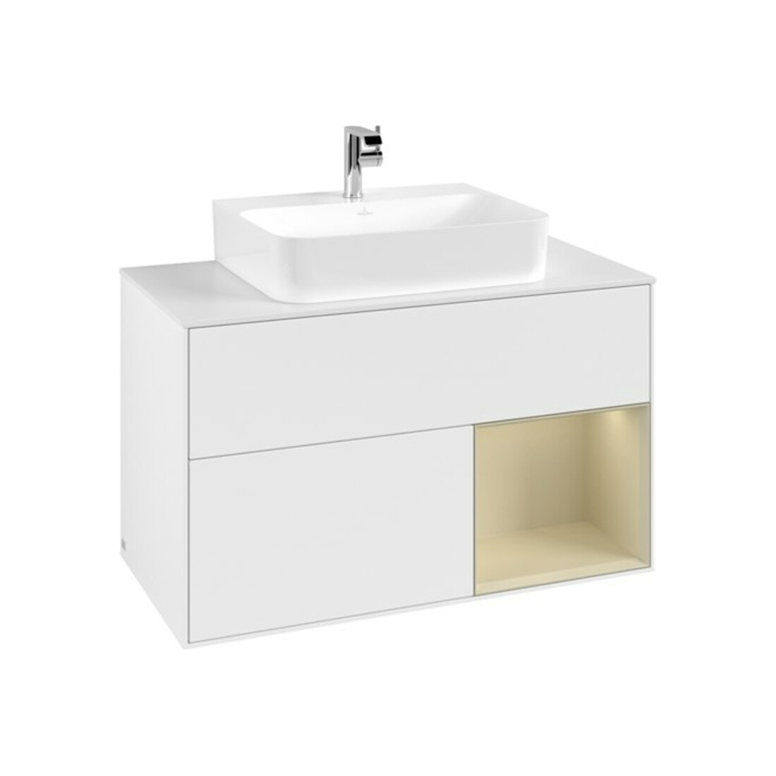 V&B Waschtischunterschrank Finion 100, Pl w m, Rg r si Gr m Lac, wh. m Lac